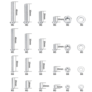 Vis à tête cylindrique DIN 912 M4 M5 M6 M8 M10 en acier inoxydable avec rondelles plates, boulons et écrous à six <span class=keywords><strong>pans</strong></span> creux (Allen) - Product Image 2