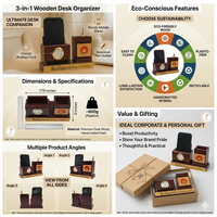 Impression numérique personnalisée sur plateau de table en bois style rustique pour usage promotionnel au bureau - Nouvel An, Thanksgiving, Noël
