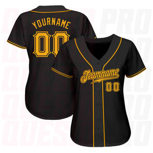 Maillot de baseball authentique noir et or pour hommes, haute qualité, uniforme brodé par sublimation - Product Image 3