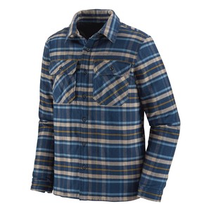 Chemise en flanelle matelassée à carreaux bleus, veste de travail épaisse à carreaux, shacket chaud avec deux poches poitrine, vente en gros - Product Image 1