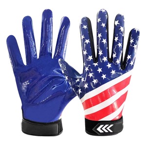 <b>Football</b> Receiver Gloves Men Adult Receiving Gloves Grip Gloves Breathable USA Flag High Grip American <b>Football</b> Receiver Gloves - Product Image 1