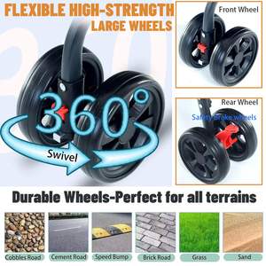 Cochecito plegable para mascotas con gancho de seguridad para toldo ajustable y ventanas, se aceptan pedidos personalizados - Product Image 3