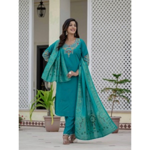 Ensemble élégant Kurti, pantalon et dupatta pour femmes - Product Image 5
