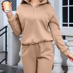 Custom Women's Oversized Sweatshirt Jogger <b>Set</b> Cotton Fleece Tracksuit Casual <b>Two</b> <b>Piece</b> <b>Lounge</b> Wear OEM Manufacturer - Product Image 2
