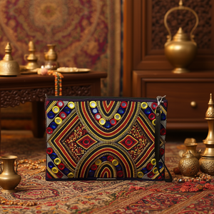 Indian Traditional Luxury Handbag Multicolor <b>Crystal</b> Glass <b>Beaded</b> Durable Artisan Craft Premium Baguette Fashion Accessories - Product Image 3