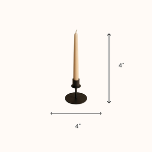 Short Small <b>Black</b> Metal Taper Candle <b>Holder</b> Minimal Modern Decor Compact Tabletop <b>Candlestick</b> Stand Contemporary - Product Image 2