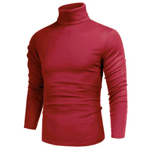 Chemise à col roulé en coton lourd pour homme, personnalisable avec logo brodé, design pull-over, pour un usage quotidien, chemises à col haut pour homme - Product Image 1
