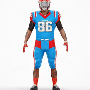Ensemble d'uniformes de football américain sublimés sur mesure avec maillot et pantalon, nom et numéro d'équipe personnalisés, fabricant OEM - Product Image 4