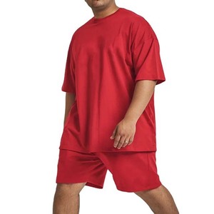 Conjunto de Dos Piezas para Hombre, Verano, Transpirable, Color Sólido, Cuello Redondo, Camiseta de Manga Corta, Tejido de Algodón, Ropa Casual - Product Image 4