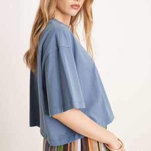 Camiseta Corta para Mujer, Transpirable, Deportiva, Ajustada, 100% Algodón, Informal, Verano, Ecológica, Secado Rápido, Precio Bajo - Product Image 4