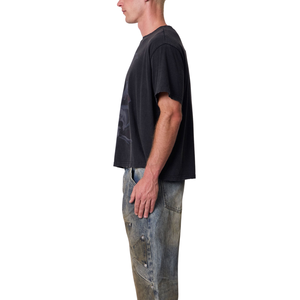 Mens O Neck Short Sleeve T <b>Shirt</b> Dark <b>Gothic</b> Front Graphic Oversized Loose Fit Streetwear Wholesale Custom OEM Cotton Jersey Tee - Product Image 3