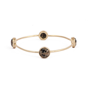 Pulsera de tenis hecha a mano con gema de jaspe dalmático natural, piedra de nacimiento de marzo, regalo de joyería para mujer - Product Image 4