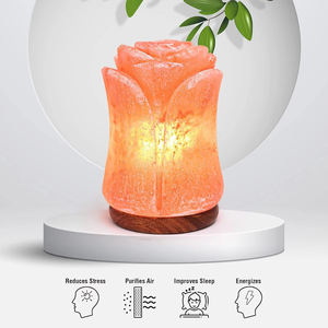 Lampe de sel rose naturelle sculptée à la main en forme de fleur, très tendance, pour la purification de l'air, artisanat unique à vendre - Product Image 6
