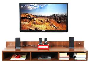 Mueble de TV de Madera para Montaje en Pared, Soporte para Decodificador/Panel de TV con Estantes para Libros y Unidad de Exhibición Decorativa - Product Image 3