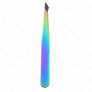 Juego de 4 Pinzas para Cejas de Acero Inoxidable Color Arcoíris, Color Personalizado, Punta Inclinada Profesional, Herramienta de Belleza para Dar Forma a las Cejas, OEM - Product Image 3