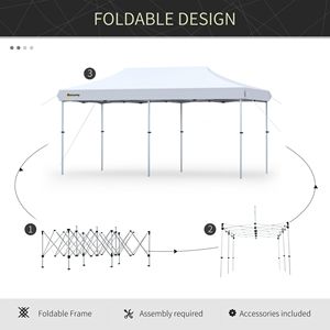 Gazebo a baldacchino impermeabile 20FT X 10FT con telaio in alluminio a doppio strato, gambe regolabili e borsa con ruote - Product Image 5