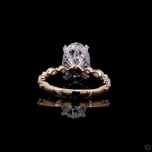 Oval Cut Lab Grown Diamond Engagement <b>Ring</b> 14K 18K Gold Solitaire <b>Ring</b> with Side Stones Luxury Fine Jewelry Women Wedding <b>Ring</b> - Product Image 3