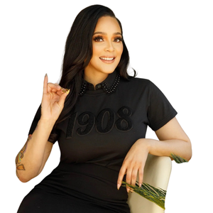 เสื้อสเวตเชิ้ตเชนิลล์สีดำล้วน รุ่น 1908 สำหรับผู้หญิง แขนยาว คอกลม ผ้าฟลีซ สวมใส่สบายๆ แฟชั่นเสื้อผ้าลำลอง - Product Image 1