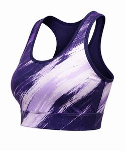 Women's <b>Racerback</b> Sports Sublimation Print Medium Support Breathable Yoga Fitness Running Top Spandex Polyester Sports <b>Bra</b> - Product Image 2