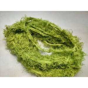 100% <b>Linen</b> <b>Yarn</b>-Frizz Ribbon Sheen Green Strip for Weaving Textile Art & Crafts - Product Image 4