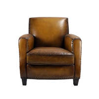 Fauteuil en cuir de qualité supérieure avec assise rembourrée confortable, structure robuste, design élégant, parfait pour le salon ou le bureau