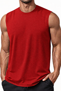 Mens Training Tank Top Gym Wear Sleeveless <b>Muscle</b> <b>Vest</b> OEM Custom Spandex/Cotton Knitted Embroidery Sportswear for Men - Product Image 3