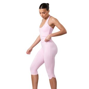 Legging Capri Rose Clair pour Femme – Taille Haute, Extensible, Respirant, Idéal Fitness, Yoga et Tenue Quotidienne Confortable - Product Image 1