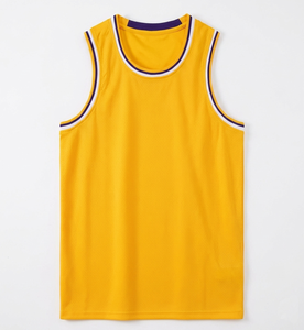Camiseta de Baloncesto Amarilla sin Mangas, Unisex, Cuello Redondo, Transpirable, 100% Poliéster, Corte Regular para Adultos, para Todas las Temporadas - Product Image 3