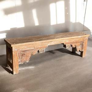 Bancos de Madera Estilo Vintage de la India, Banco de Madera Resistente para el Hogar, Decoración Vintage Combinable - MOQ 1 Contenedor Únicamente - Product Image 1