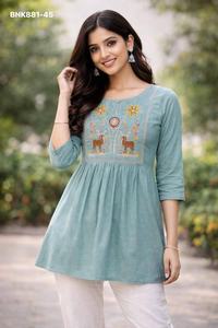 Tops de Rayón de Última Moda con Bordado de Alta Calidad y para Uso Diario, Proveedor y Exportador Mundial a Precio de Mayoreo - Product Image 3