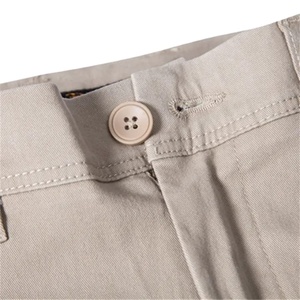 Pantalones Chinos Casuales para Hombre, 100% Algodón, Secado Rápido, Elásticos, Tejido de Punto, Cintura Media, Frente Liso, Transpirables, Anti-Pilling, Cierre de Cremallera, para Verano - Product Image 6
