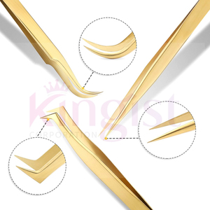 Ensemble de pinces à cils avec étui, logo personnalisé, acier inoxydable bleu, logo sur mesure - Product Image 6