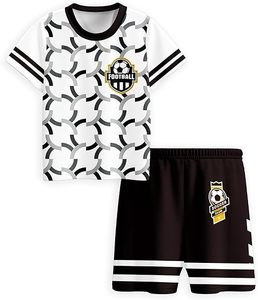 ชุดกีฬาฟุตบอลเด็กยอดนิยม เสื้อยืดและกางเกงขาสั้น ชุดฝึกซ้อมทีม - Product Image 1