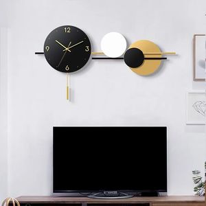 35.4 di grandi dimensioni \ "moderno metallo geometrico digitale orologio da parete elegante decorazione da parete per soggiorno - Product Image 4