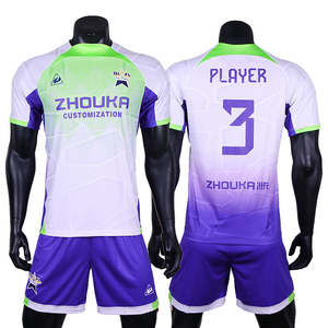 Maillot de football jacquard fabriqué en usine, entièrement imprimé par sublimation, manches courtes, uniformes d'équipe personnalisés, vêtements de football de haute qualité - Product Image 3