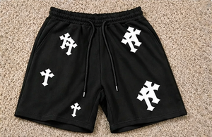 Custom Men Y2K Cross Print Canvas Breathable Eco-Friendly Shorts Streetwear <b>Elastic</b> Waist Casual Summer Hip Hop Gothic Graphic - Product Image 6