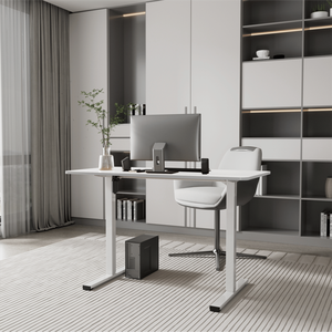 Scrivania Elettrica Regolabile in Altezza con Telaio Bianco, Postazione di Lavoro per Casa e Ufficio, Scrivania Sit-Stand - Product Image 1