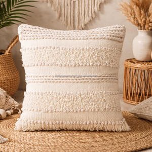 Farmhouse Boho Cushion Cover Handmade Cotton with Zipper Pillow Sham for Rustic Home Decor Diamond Pattern Boho Pillowslip - Product Image 3