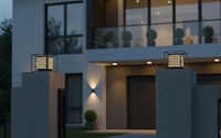 Lampe de poteau solaire à LED pour portail, étanche IP65, base E27, pour l'éclairage extérieur de villas, jardins, hôtels, complexes hôteliers et aménagements paysagers