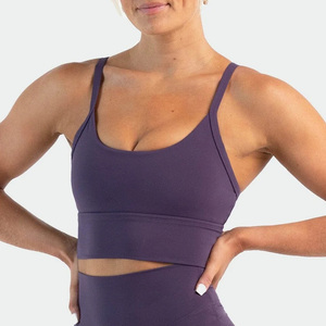 Soutien-gorge de sport respirant et léger sans coutures pour femme, grande taille, maintien élevé, avec logo personnalisé, design délavé à l'avant, antibactérien - Product Image 2