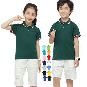 Nouveaux polos écologiques pour garçons et filles, uniforme scolaire, manches courtes, col teint en fil, piqué, t-shirts de golf pour enfants - Product Image 1