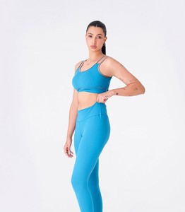 Women's High Support Sports Bra Deep V-Neck Mesh Decoration Yoga <b>Design</b> Eco-Friendly - Product Image 3