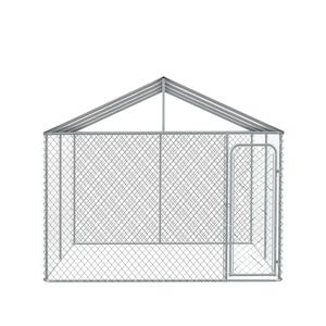 Recinto per cani da esterno 3x3m con copertura e cancello bloccabile, recinzione a rete metallica da 1,8m per esercizio e gioco dei maiali - Product Image 2