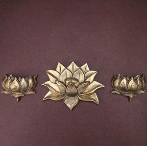 Modern Brass Lotus Wall <b>Art</b> Gold Plated Handmade Decor for Home Decoration Multi-piece Set Medium 25-32 Inch - Product Image 2