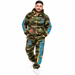 Conjunto Deportivo de Camuflaje Personalizado para Hombre, Sudadera con Cremallera Completa y Pantalones Jogger, Estampado en Serigrafía, Ropa Deportiva OEM al por Mayor - Product Image 1