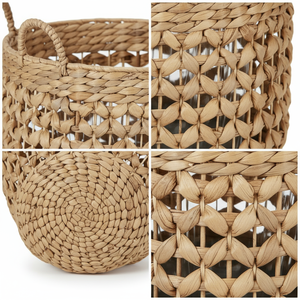 Handmade Natural Water Hyacinth <b>Basket</b> Lightweight Eco Friendly Organizer for Living Rooms <b>Wardrobe</b> Bathroom Home & Garden - Product Image 3