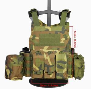 TRIBON SPORTS Camouflage Tactical Vest Multiple Pockets Zipper Closure Arcuate Shoulder Strap Unisex Hunting Utility Gear 21L - Product Image 2