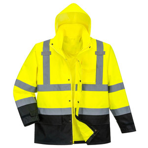 Chaqueta de Seguridad Impermeable y Reflectante de Alta Visibilidad para Hombre, con Capucha y Bolsillos, Ropa de Trabajo de Poliéster - Product Image 1