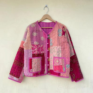 Edredón Acolchado Hecho a Mano en India, 100% Algodón Ecológico, Antiarrugas, Transpirable, de Secado Rápido, con Estampado Digital, Bolsillo Frontal y Botones Cubiertos - Product Image 1