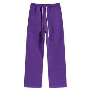 Pantalon de jogging personnalisé pour homme, coupe droite, en molleton, streetwear, uni, avec cordon de serrage, style baggy - Product Image 5